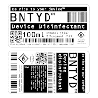 btyd device disinfectant label