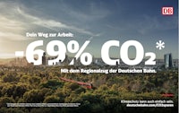 an advertisement for a train with the words co2 %